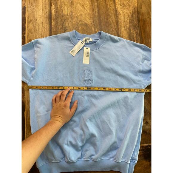 NWT Frankies Bikinis Blue Bennie Crewneck Long Sleeves Sweatshirt Size OS - Picture 4 of 6